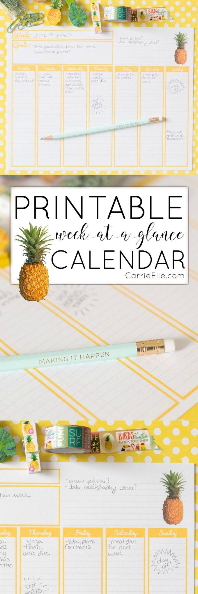 fun printable weekly calendar