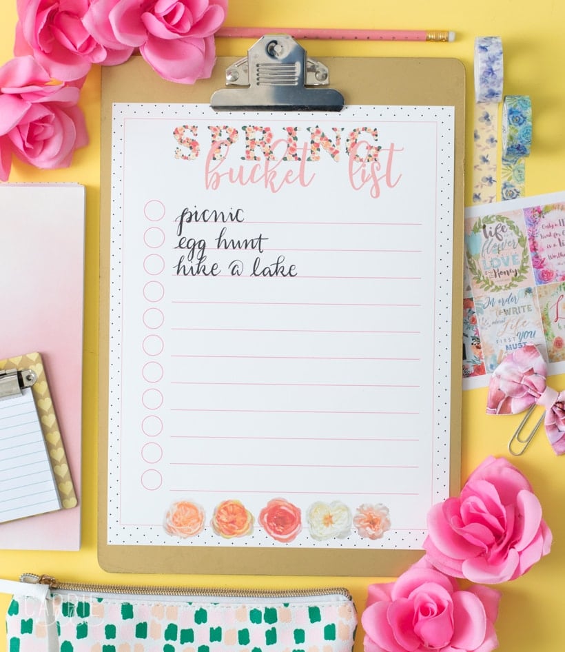 Printable Spring Bucket List - Carrie Elle